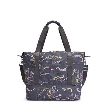 Kipling Art M Weekender Printed Tote Tassen Grijs | BE 1758IL